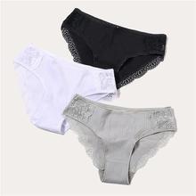 Cotton Panty 3Pcs/lot Solid Women's Panties Comfort