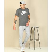 Nike Printed Men Round Neck Grey T-Shirt