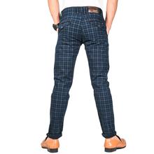 Virjeans Stretchable Cotton Check Blue Chinos Pant for Men (VJC 714) 4