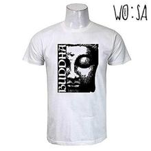 White 100% Cotton Buddha Printed T-Shirt For Men