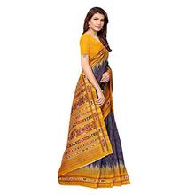 women's art silk kalamkari and bhagalpuri style saree with