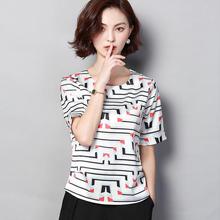 Plus size bottoming shirt _2020 summer printed loose t-shirt