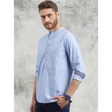 Breakbounce Men Blue Slim Fit Solid Casual Shirt