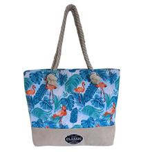 Blue Printed Handbag For Women