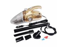 4-in-1 Car Vacuum Cleaner - Car Vacuum with LED Light, Tire Inflator, Pressure Gauge, Wet/Dry 12V 120W Vacuum Cleaner for Car