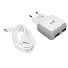 EMY MY-220 2 USB Port Fast Charging Travel Charger With Auto-ID Technology - White