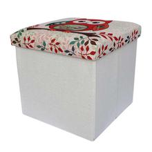 Red/White Owl Printed Foldable Ottoman