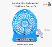 Mini Rechargeable USB Lithium Battries Fan