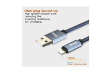 PTron Indigo USB Lightning Cable Jeans Cloth Sync Data Cable Charger For IOS Smartphones (Blue)