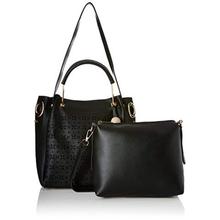 Alessia74 Women's Handbag with Pouch (Black) (Set of 2)