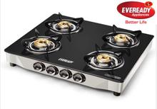 Eveready- Glass Top 4 Burner Gas Stove- Black