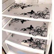 Generic PVC Classic Refrigerator Drawer mat (Black and White)- Set