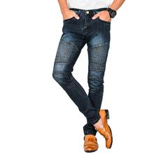 Virjeans Stretchy Ripped Design Biker Denim Pant for Men (VJC 707) Dark  Blue