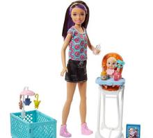 Barbie Doughnut Print Dress Babysitter Barbie Doll  - FHY97