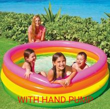 Intex Inflatable Swimming Pool For Kids Large (45"x 10" Inchs) With Hand Air pump