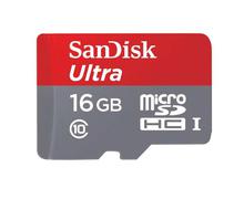 SanDisk Ultra 16 GB microSDHC UHS-I Card with Adapter