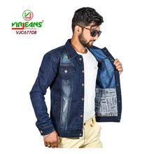 Virjeans Denim (Jeans) Non-Stretchable Jacket For Men Dark Blue-(VJC 677)