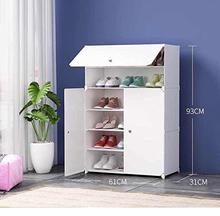 Diy Plastic 3 Tier Shoe Rack Organizer Storage Shoe Cabinet with 3 Doors (Color May Vary)