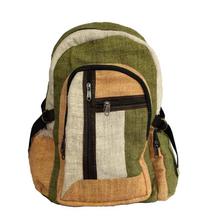 Multicolored Hemp Front Pocket Backpack- Unisex