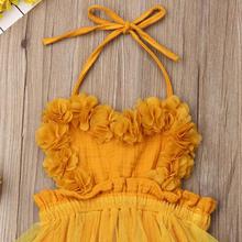 2019 Baby Summer Clothing Newborn Infant Kid Baby Girl Backless Bodysuit Party Lace Tutu Dress 3D Flower Chiffon Clothes Outfits