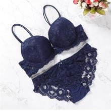 2020 brand new sexy lace bra set solid flower three quarters