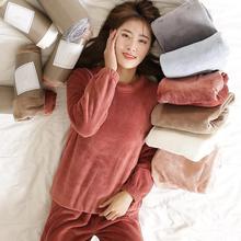 Winter Women's Flannel Velvet Pajamas Sleepwear Sets