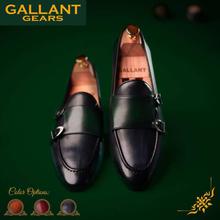 Gallant Gears Black Monk Strap Formal Leather Shoes For Men - (MJDP30-17)