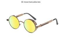 Classic Gothic Steampunk Sunglasses Polarized Men Women Brand Designer Vintage Round Metal Frame Sun Glasses High Quality UV400