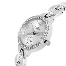 Swisso Quartz Movement Analogue White Dial Studded Women's Watch -