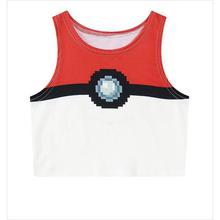 Pokemon Crop Top Women Camis Pikachu Squirtle Bulbasaur