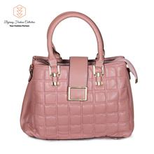 Women PU Leather Light Pink Color Tote Bag, Shoulder & Handbag