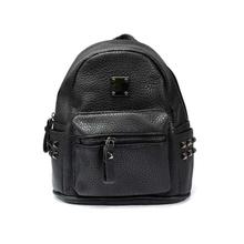 Black Textured Backpack For Women