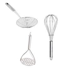 HONEST Stainless Steel Deep Fry Strainer (Silver, hias874a) - Combo of