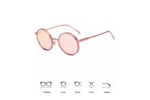 Rose Gold Retro Steampunk Style Round Sunglasses For Women