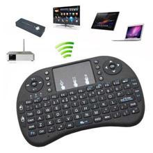 i8 Backlit Mini Wireless Keyboard Touchpad - Black
