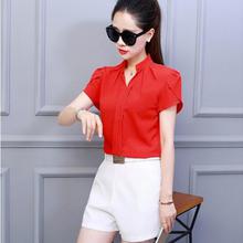 2018 White Shirt Female Short Sleeve Shirt Fashion Bodycon