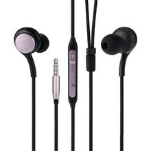 Stylish 3.5mm In-ear Stereo Earphones Music Headphones with Microphone - Black + Pink