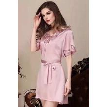 Pink Satin Silk Nightwear Robe For Women