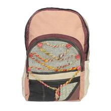 Peach/Maroon Front Laced Hemp Backpack - Unisex