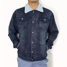 Denim Jeans fur Jacket for men - Dark Blue