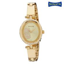 Sonata 8118YM01 Gold Dial Analog Watch for Women