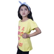 Gini & Jony Girls Yellow Printed Round Neck T-shirt