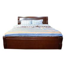 Seesau Wood Frame King Size Bed Wth 2 Side Table - Walnut