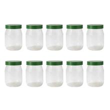 Green Set Of 10 Transparent 5" Plastic Spice Jar