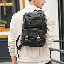 Men Fashion Pu Leather Backpack Travel Bag