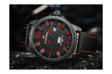 NaviForce NF9061 Date/Day Function Analog Watch For Men - Black/Red
