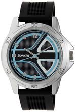 Sonata 77001SP01 Stylish Multi-Color Dial Analog Watch For Men - Black