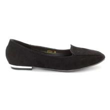 DMK Black Suede Closed Flat Shoes For Women - 37231