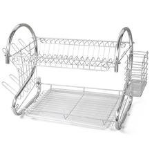 New Two Tier Dish Drainer Durable Steel High Quality Chrome plated