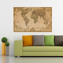 Kraft Paper Antique World Map Vintage Style Wall Poster